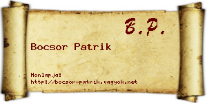 Bocsor Patrik névjegykártya