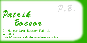 patrik bocsor business card